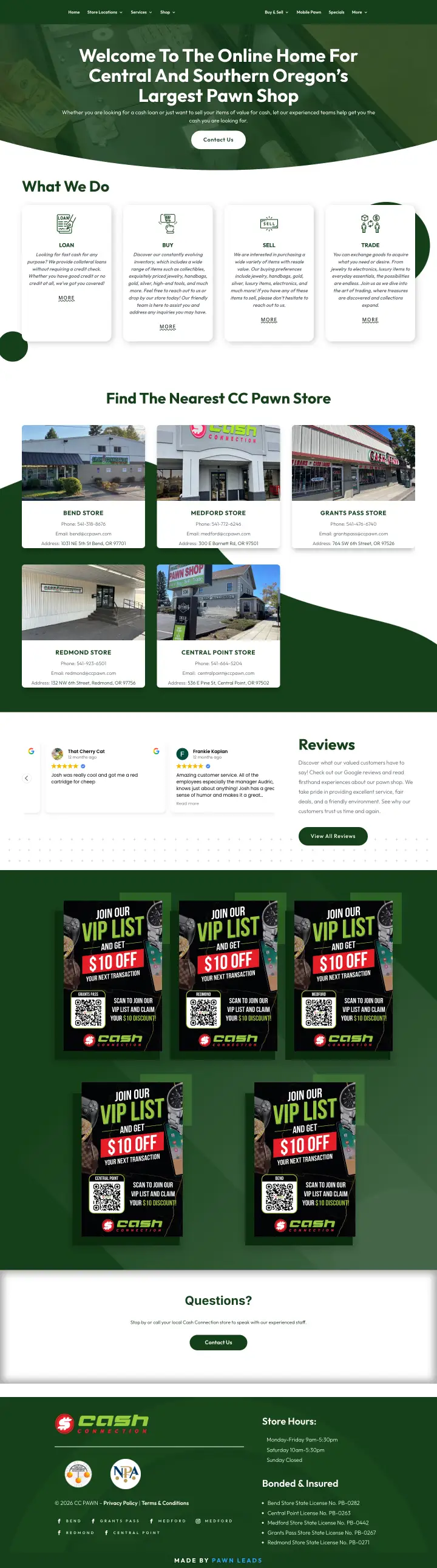 Cash Connection homepage
