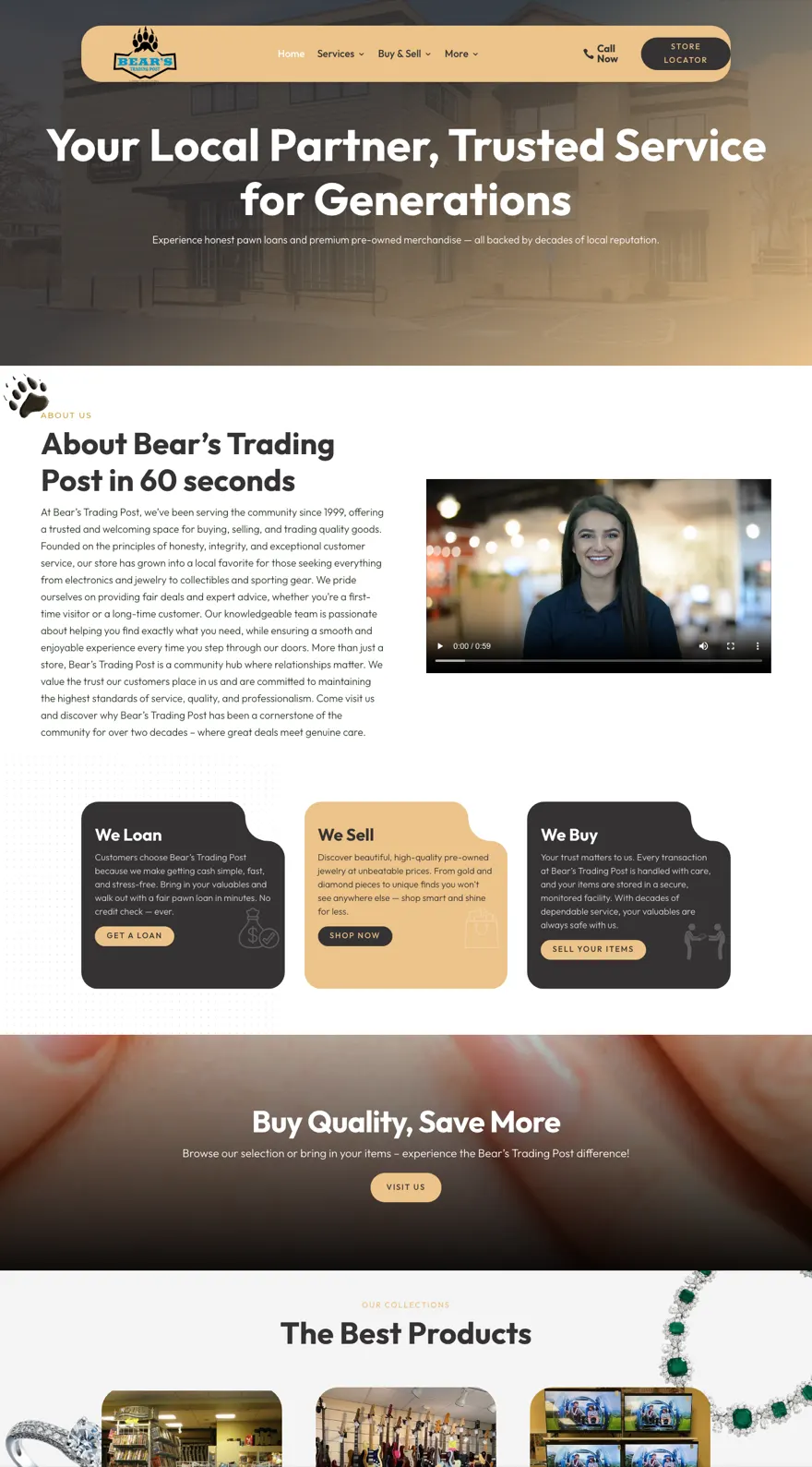 Bear's Trading Post homepage