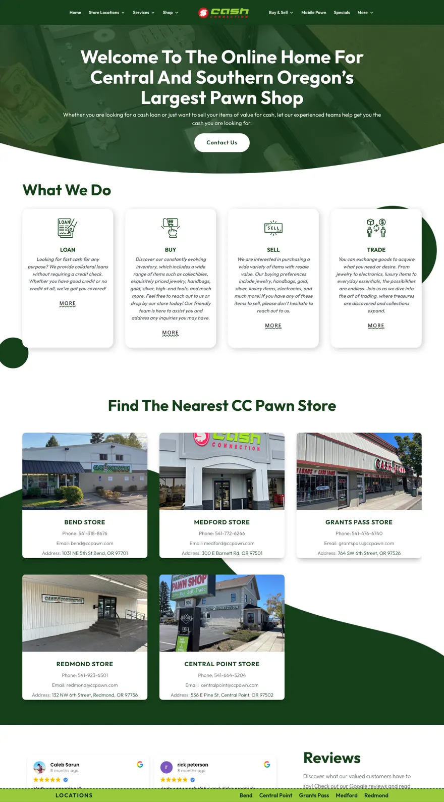 Cash Connection homepage