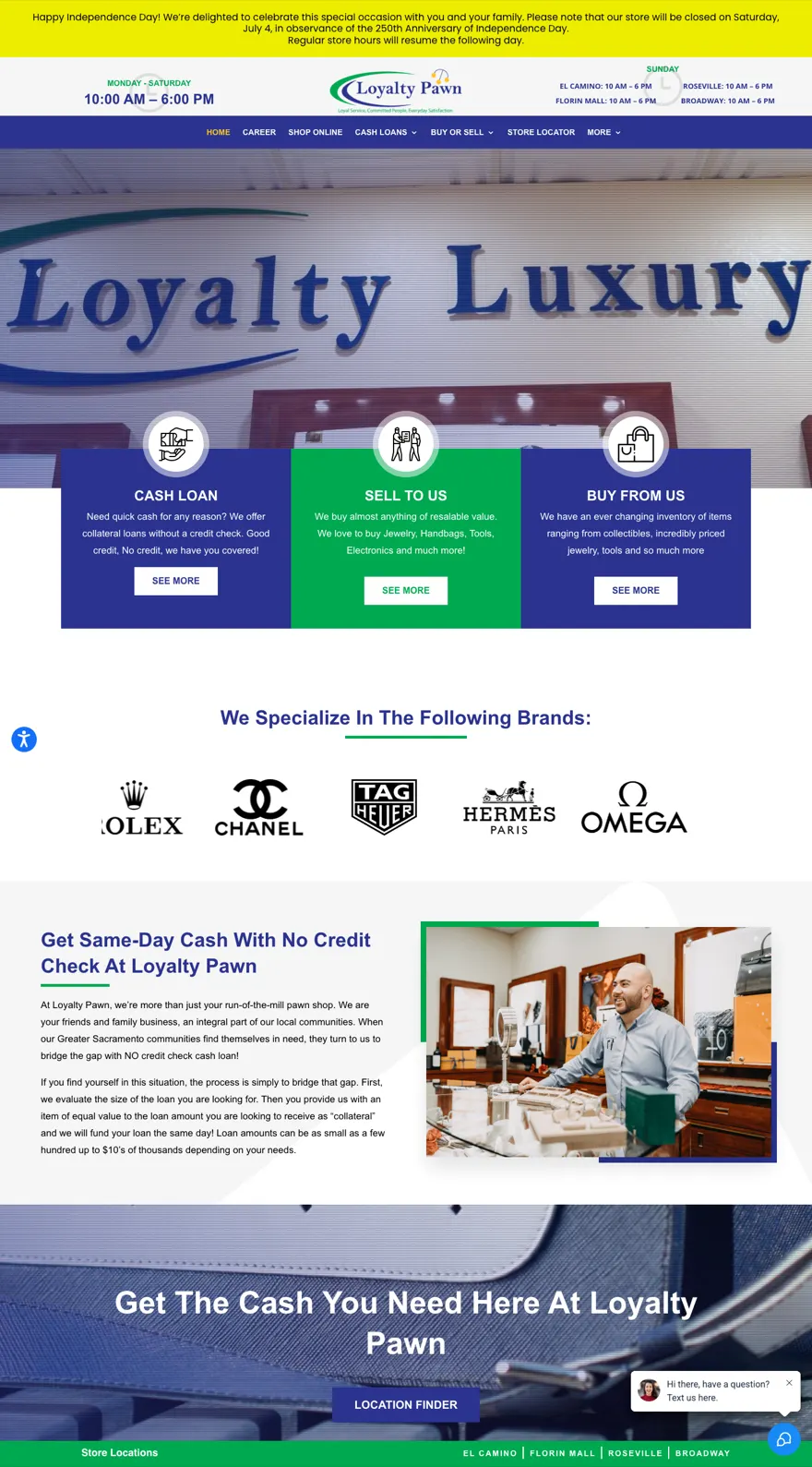 Loyalty Pawn homepage