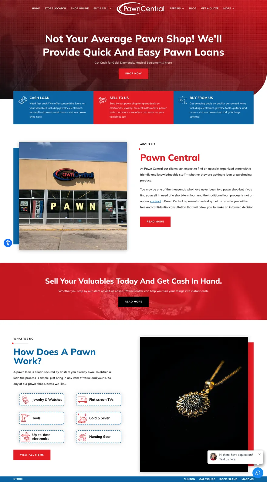 Pawn Central homepage