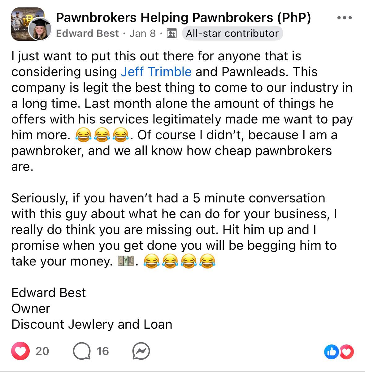 Edward Best: legit the best thing to come to our industry