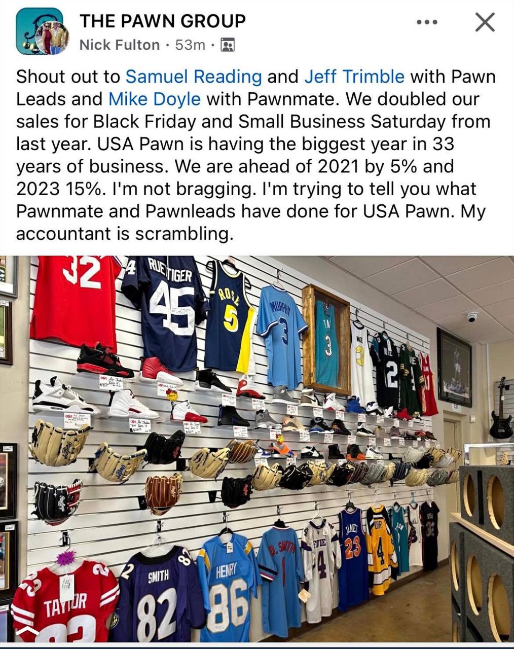 Nick Fulton, USA Pawn: biggest year in 33 years
