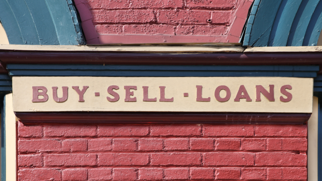 Buy Sell Loans Sign for Pawn Shops
